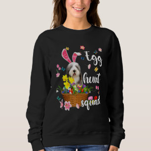 Gamla engelska Sheepdog Glad påsk Day Colorful Egg T Shirt
