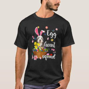 Gamla engelska Sheepdog Glad påsk Day Colorful Egg T Shirt