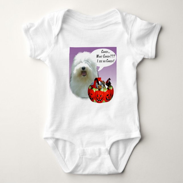 Gamla engelska Sheepdog Halloween Candy Tröja (Framsida)