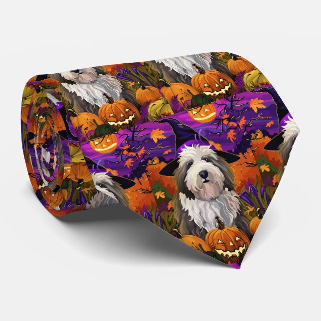 Gamla engelska Sheepdog Halloween Witch Pumpkin Slips (Rullad)