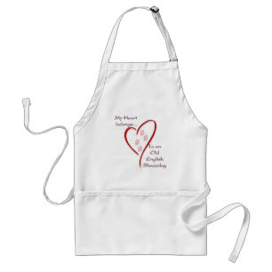 Gamla engelska Sheepdog Heart-Tillhör Förkläde