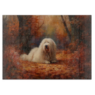 Gamla engelska Sheepdog i Höst löv Fall Inspire