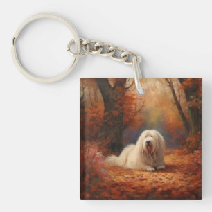 Gamla engelska Sheepdog i Höst löv Fall Inspire