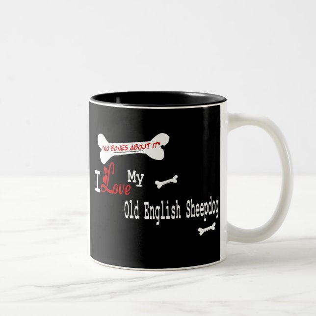 Gamla engelska Sheepdog (I Kärlek) Mugg (Höger)