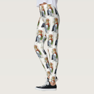 Gamla engelska Sheepdog-julen Leggings