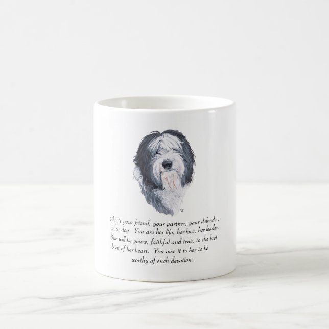 Gamla engelska Sheepdog Keepsakes Kaffemugg (Center)