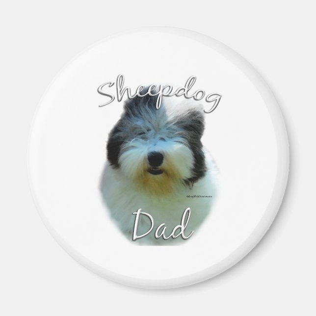 Gamla engelska Sheepdog Magnet (Framsidan)