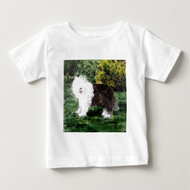 Gamla engelska Sheepdog-målning Tröja (Framsida)