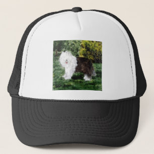 Gamla engelska Sheepdog-målning Truckerkeps