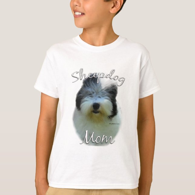Gamla engelska Sheepdog Mamma 2 Tee (Framsida)