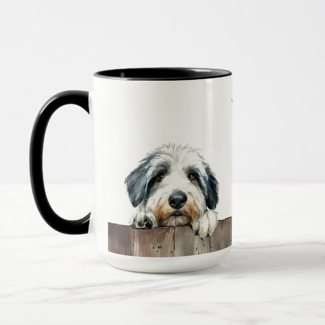 Gamla engelska Sheepdog Mugg (Vänster)