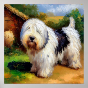 Gamla engelska Sheepdog Poster