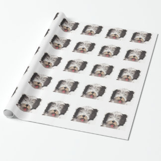 Gamla engelska Sheepdog Puppy Presentpapper