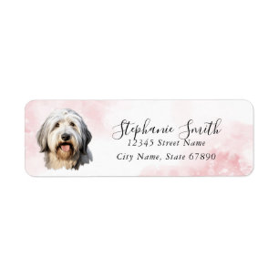 Gamla engelska Sheepdog-Returetiketter Returadress Etikett