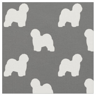Gamla engelska Sheepdog Silhouettes Patterned Tyg