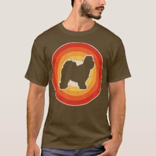 Gamla engelska Sheepdog Sunset Retro för manar Wom T Shirt