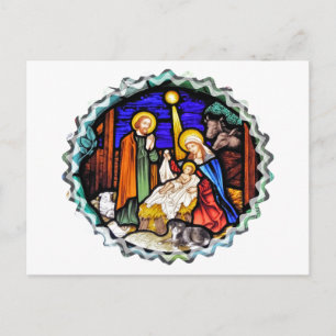 GAMLA ENGLAND NATIVITY WINDOW VYKORT