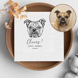 Gamla English Bulldog Personlig Cheers Napkins Pappersservett