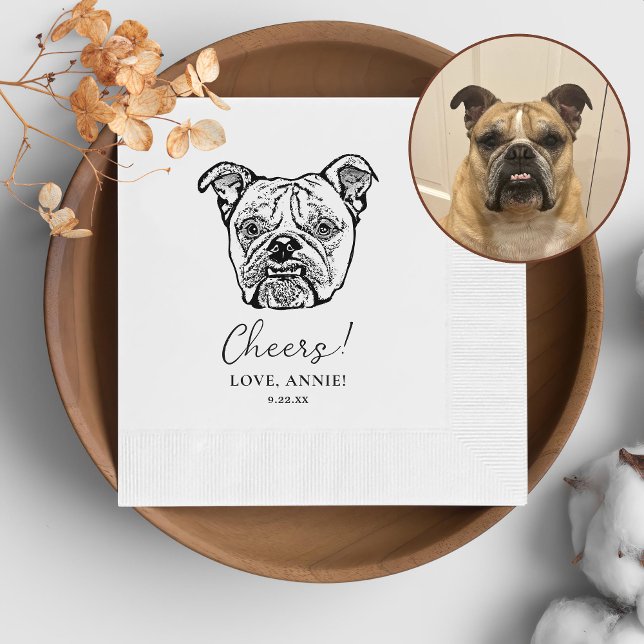 Gamla English Bulldog Personlig Cheers Napkins Pappersservett (Skapare uppladdad)