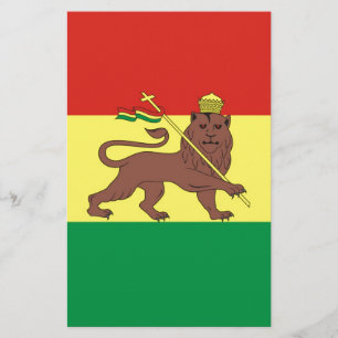 Gamla etiopiska Flagga med Lejon om Judah
