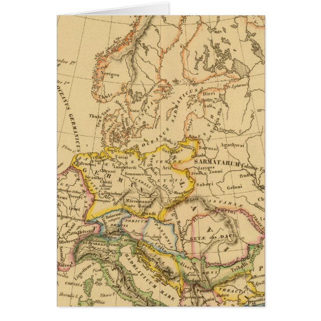 Gamla Europa Hälsningskort (Framsidan)