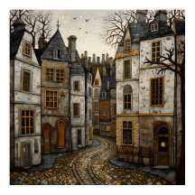 Gamla European Cobblestone Street Rustic Byggnad