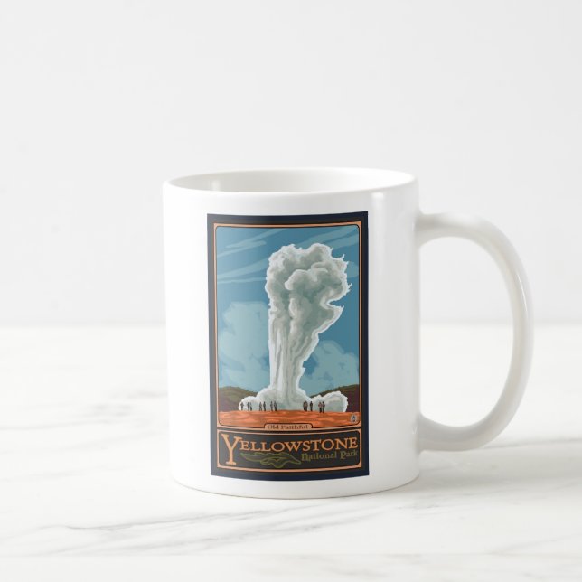 Gamla Faithful Geyser - Yellowstone Nat'l Park Kaffemugg (Höger)