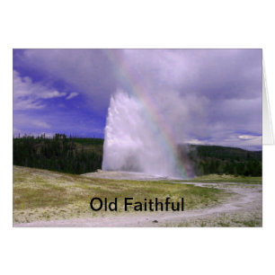 Gamla Faithful in Yellowstone nationalpark Hälsningskort