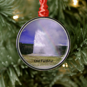 Gamla Faithful in Yellowstone nationalpark Julgransprydnad Metall
