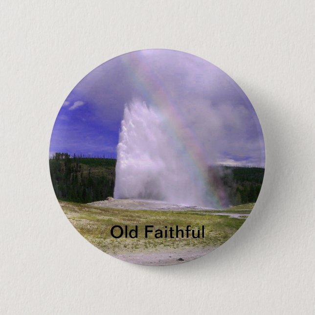 Gamla Faithful in Yellowstone nationalpark Knapp (Framsida)