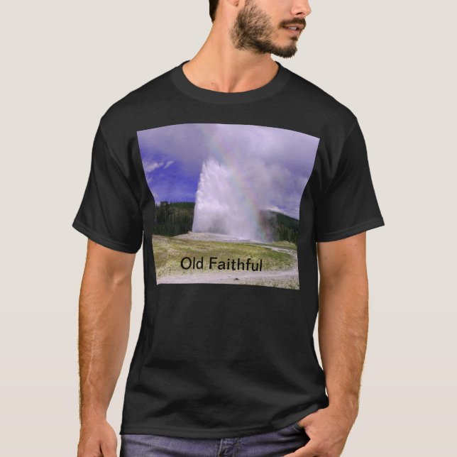 Gamla Faithful in Yellowstone nationalpark T Shirt (Framsida)