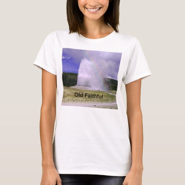 Gamla Faithful in Yellowstone nationalpark Tee (Framsida)