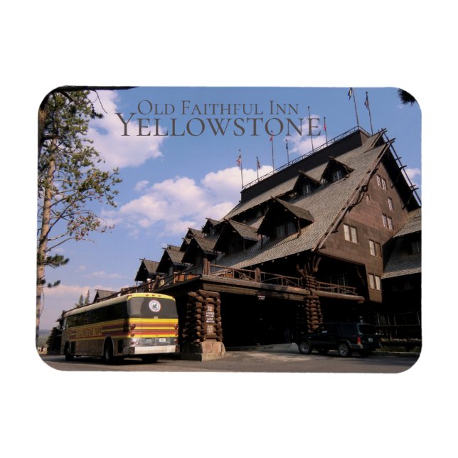 Gamla Faithful Inn Yellowstone nationalpark Magnet (Horisontell)