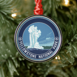 Gamla Faithful - Yellowstone National Park Souveni Julgransprydnad Metall