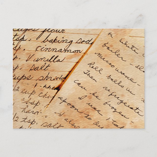 Gamla familjerecept vykort (Framsida)