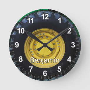 Gamla Farm Tractor Däck Rund Klocka