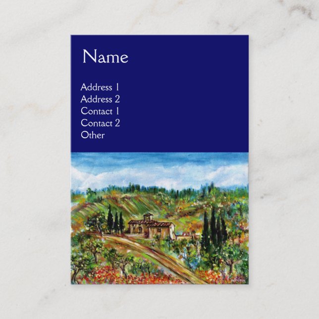 GAMLA FARMHOUSE I TUSCANY VISITKORT (Framsida)