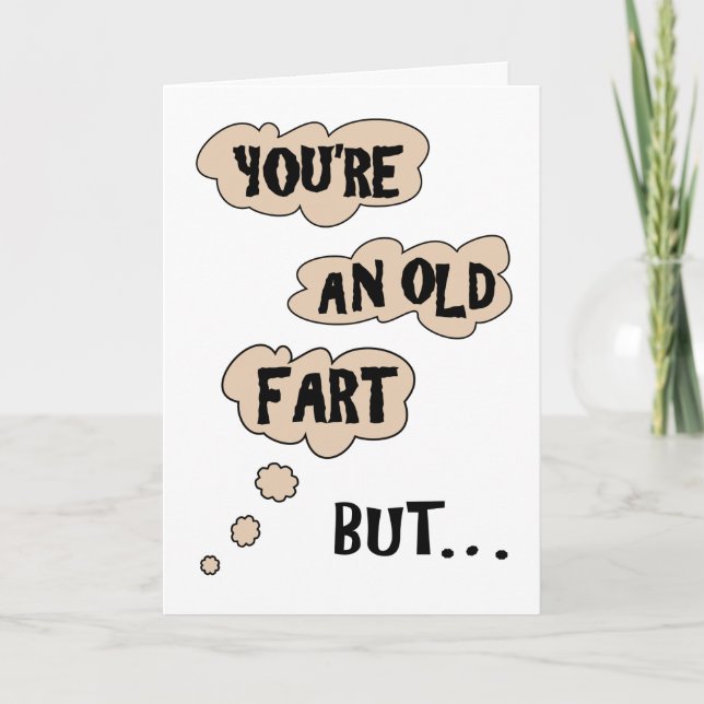 Gamla Fart Warm Funny Family eller Friend Birthday Kort (Framsida)