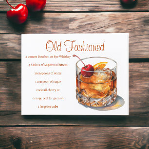 Gamla Fashiated Drink Recipe Vykort