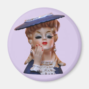 Gamla fashicken Dam Head Vas Hat Hand Eyelash Magnet