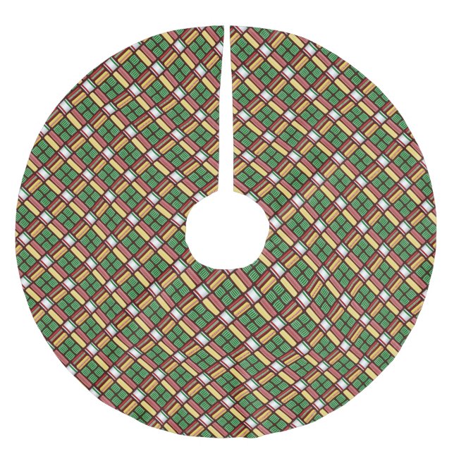 Gamla fashierade julkanarier Play Träd Skirt Julgransmatta Borstad Polyester (Framsidan)