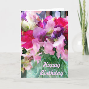 Gamla fashimade Sweetpeas i Burk Kort