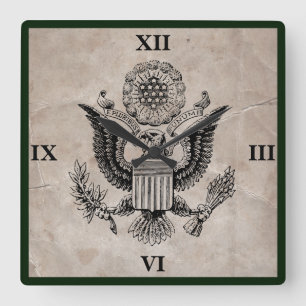 Gamla Fashioned American Jacka of Arm Clock Fyrkantig Klocka