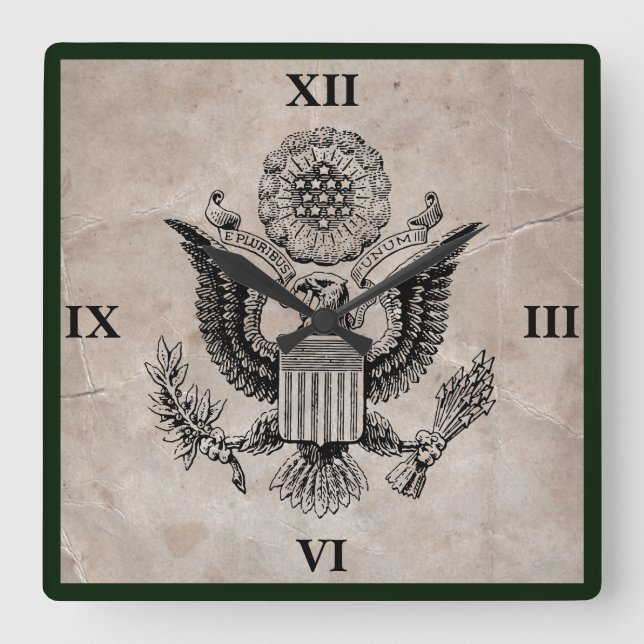 Gamla Fashioned American Jacka of Arm Clock Fyrkantig Klocka (Framsida)