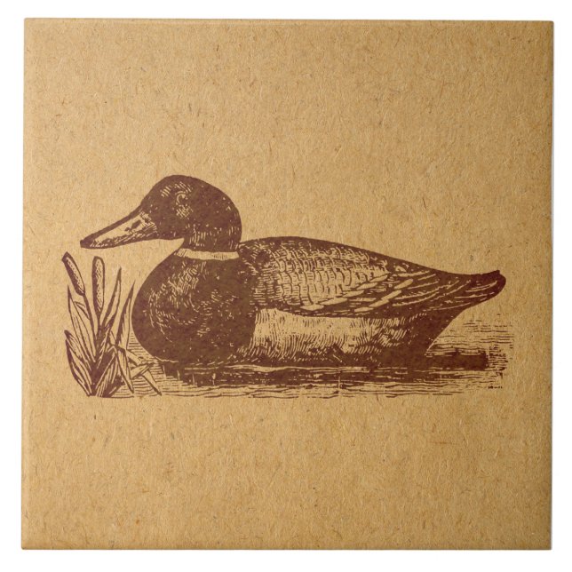 Gamla Fashioned Antique Anka Art Kakelplatta (Framsidan)