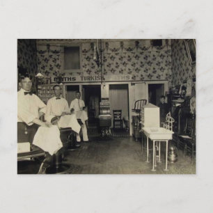 Gamla Fashioned Barbershop 1912 Vintage Vykort