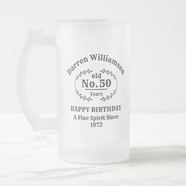 Gamla Fashioned Birthday Frostat Ölglas (Vänster)