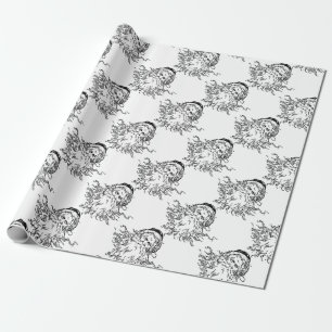 Gamla fashioned Black and White Santa Presentpapper