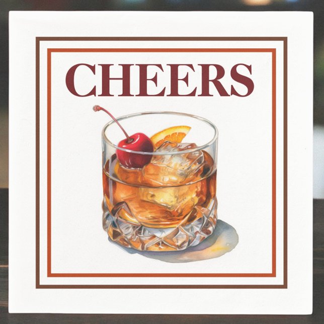 Gamla Fashioned Cheers Cocktail Pappersservett (Skapare uppladdad)