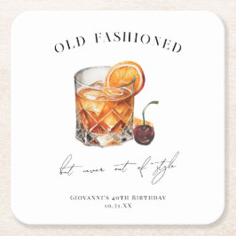 "Gamla fashioned" Cocktail Birthday Underlägg Papper Kvadrat